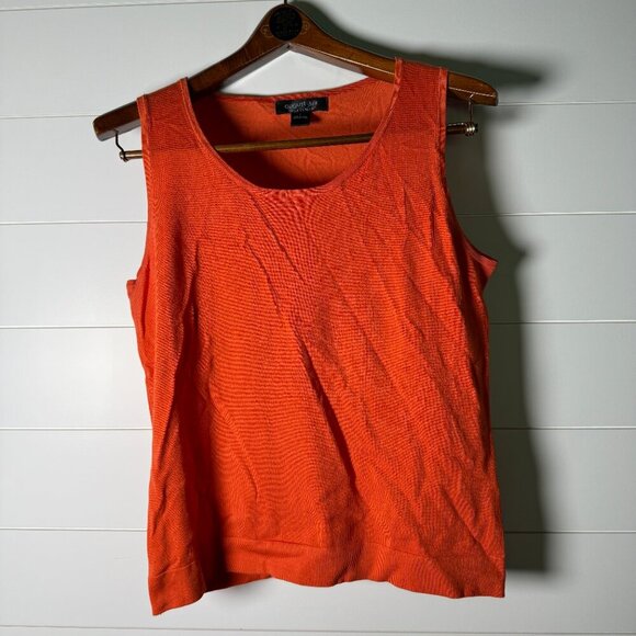 August Silk Tops - AUGUST SILK Silk Inside SWEATER TANK VEST Orange SZ LG
